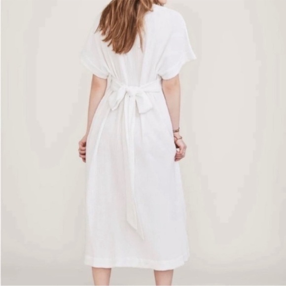 Hatch Maternity Dress Carolina Midi Gauze Cotton in White - Picture 13 of 13